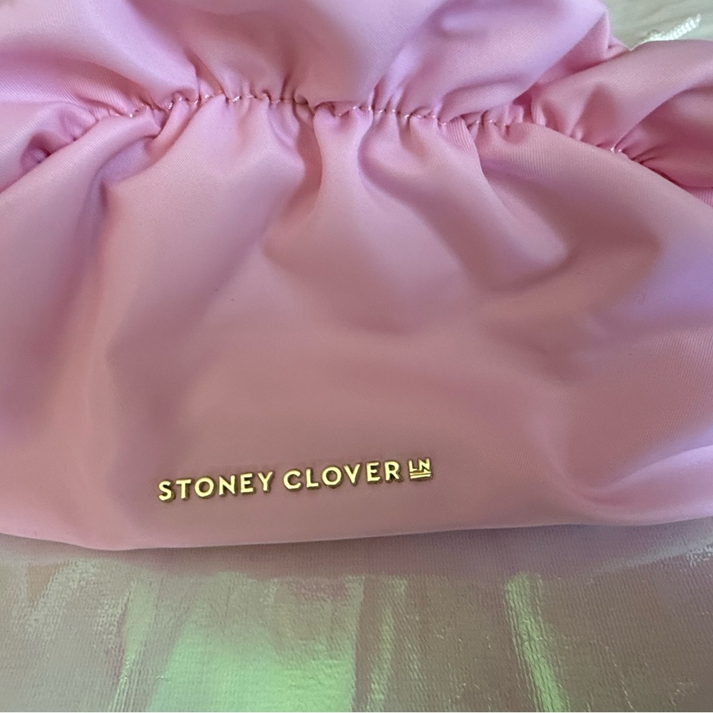 NWT Stoney Clover Lane Pink Nylon Bow Pouch